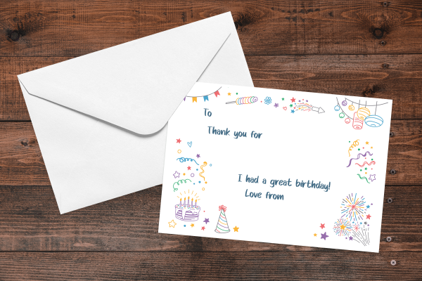 Birthday Thank You Postcards - pack of 5